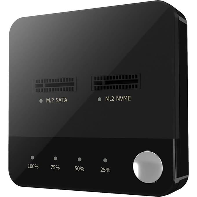 M.2 NVME SATA Duplicator M.2 NVME SATA SSD Kloonapparaat Dubbele Sleuf Offline Kloon Tool Gratis M.2 SSD Behuizing M.2 USB C Adapter zwart