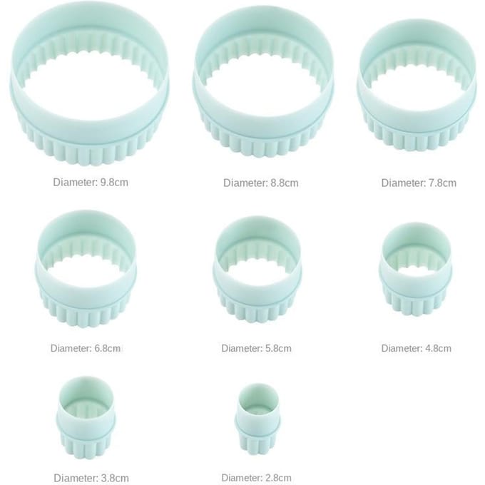 Emporte-pièces en plastique ondulé Double face, moule à gâteau pour outils de cuisine, 8 pièces 8pcs white