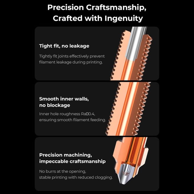 Creality 0.4mm QuickSwap Nozzle HighFlow Printing Volledig metaal Geïntegreerd ontwerp Eenvoudige installatie veelkleurig