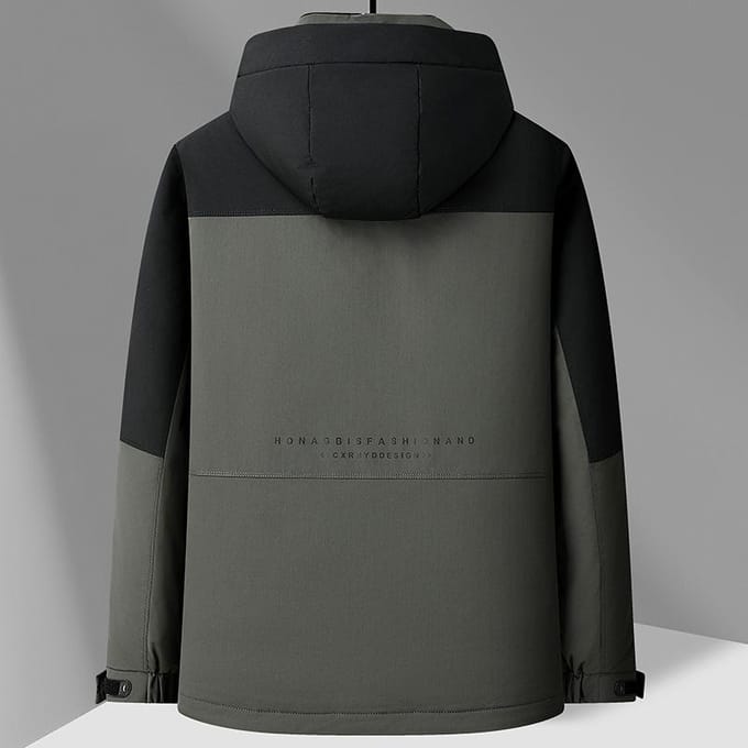 Buiten Drie-proof Jas met Capuchon Winter Nieuw Witte Eendendons Heren Middellange Donsjas 4XL black