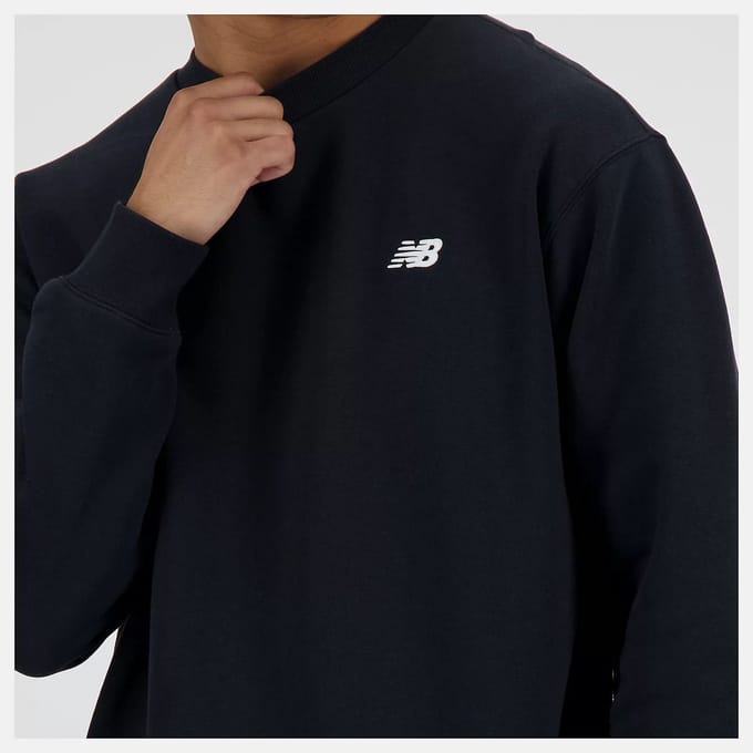 New Balance Sport Essentials Fleece Crew Heren Trui - BLACK