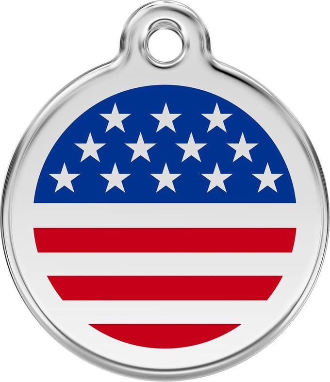 Red Dingo Hondenpenning 30 mm USA Amerika Amerikaanse vlag