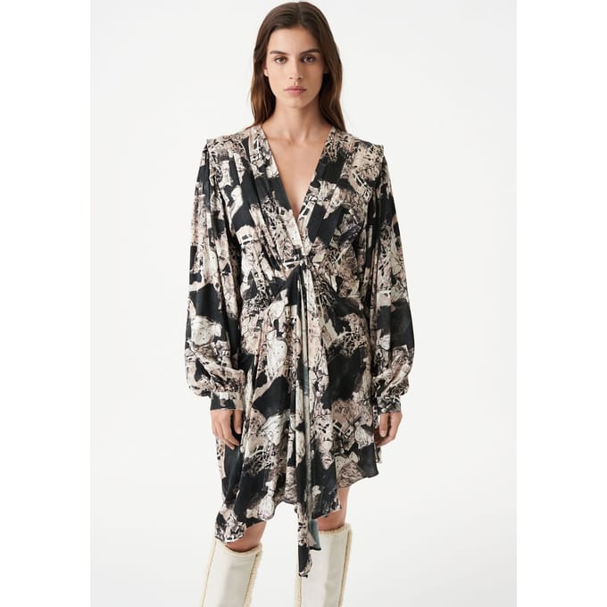 IRO Paris Nirveli Dress Black/beige Größe: S | Minikleider Outlet | Damen | Schwarz
