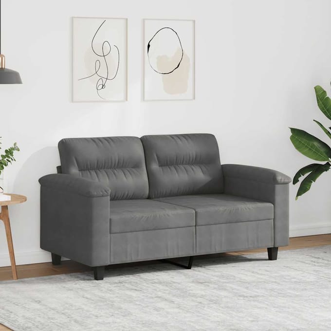 vidaXL - Tweezitsbank - 120 - cm - microvezelstof - donkergrijs