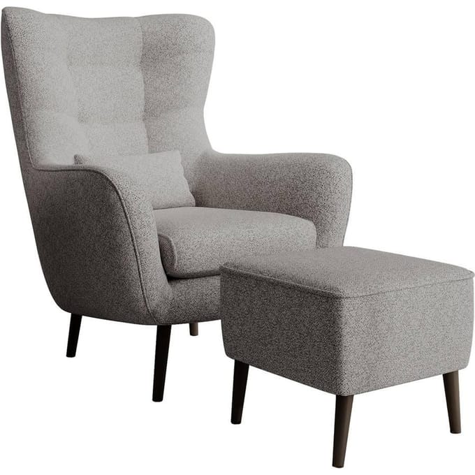 Fauteuil met hocker Verdiro bouclé | NADUVI Collection