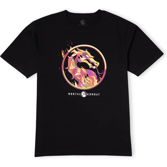 Mortal Kombat Rood Logo Oversized Heavyweight T-Shirt - Zwart - L