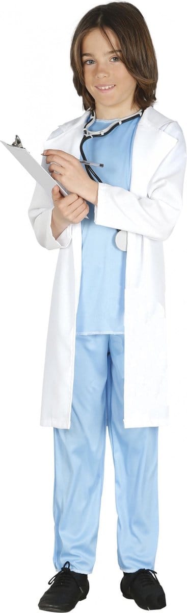 Fiestas Guirca Verkleedpak Dokter Junior Polyester Blauw Mt 10-12 Jaar