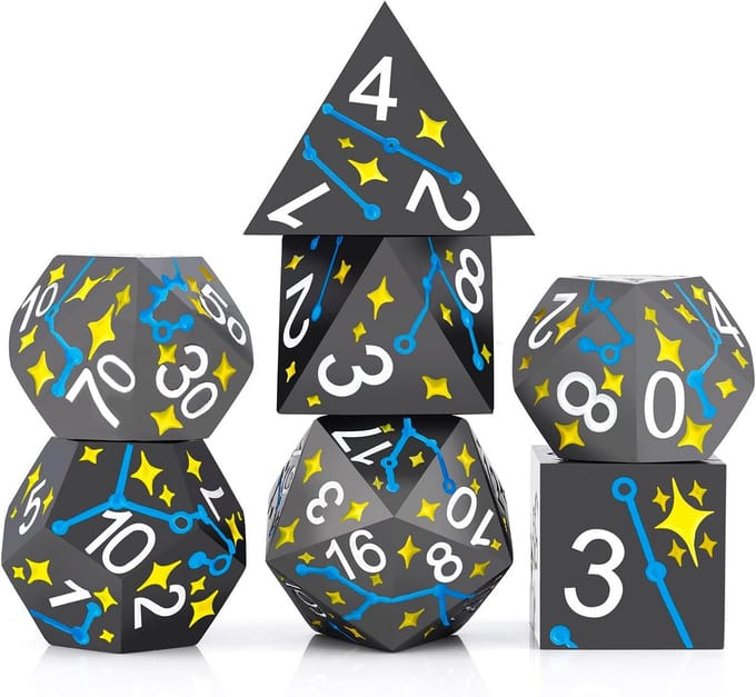 Metalen Polyhedrale Dobbelstenen Set (7-delig) voor D&D en RPG Rollenspellen