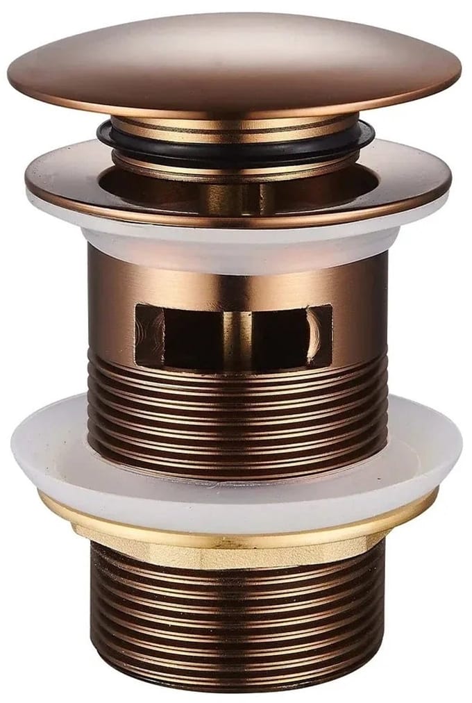 DutchLine Afvoerplug - Luxe Overloop Waste – Geborsteld messing