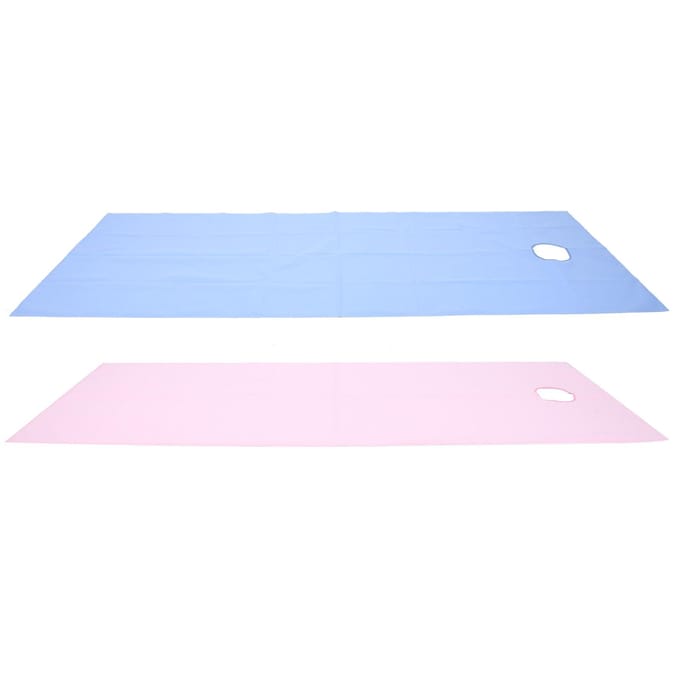 Schoonheidssalon laken waterdicht oliebestendig massagebedovertrek met gezichtsademgat(Roze Blauw ) white