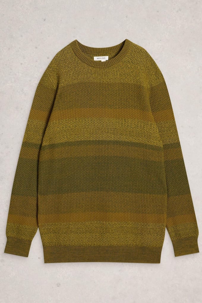 White Stuff Space Dye Crew Green Multi Größe: M | Pullover Outlet | Herren | Grün