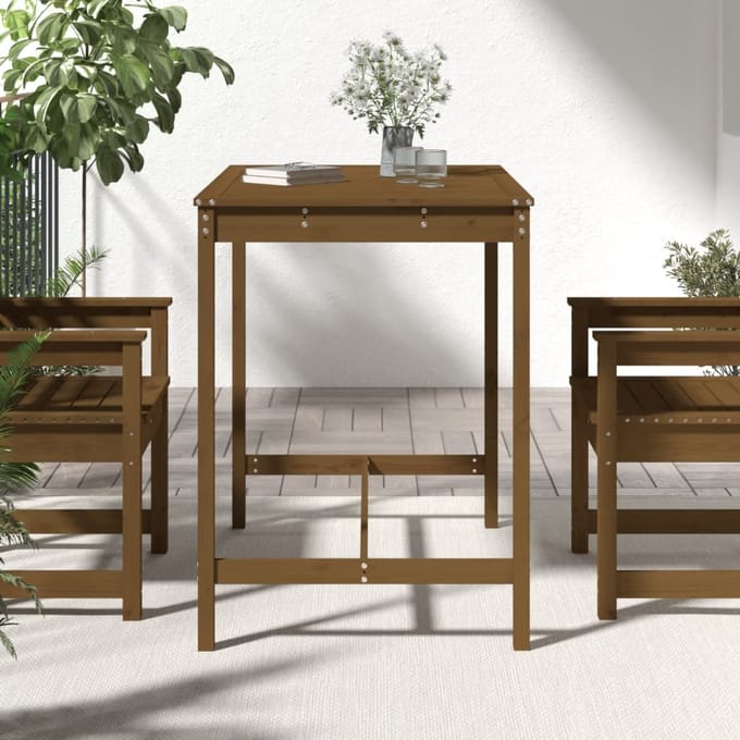 vidaXL - Tuintafel - 121x82,5x110 - cm - massief - grenenhout - honingbruin