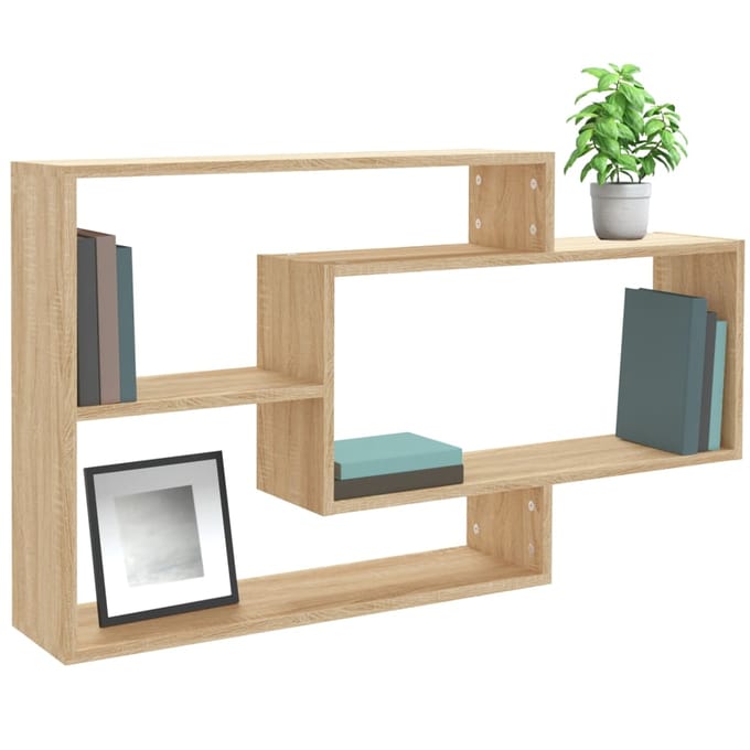 vidaXL - Wandschappen - 104x20x58,5 - cm - bewerkt - hout - sonoma - eikenkleurig