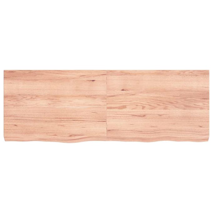 vidaXL - Wandschap - 140x50x(2-6)cm - behandeld - massief - eikenhout - lichtbruin
