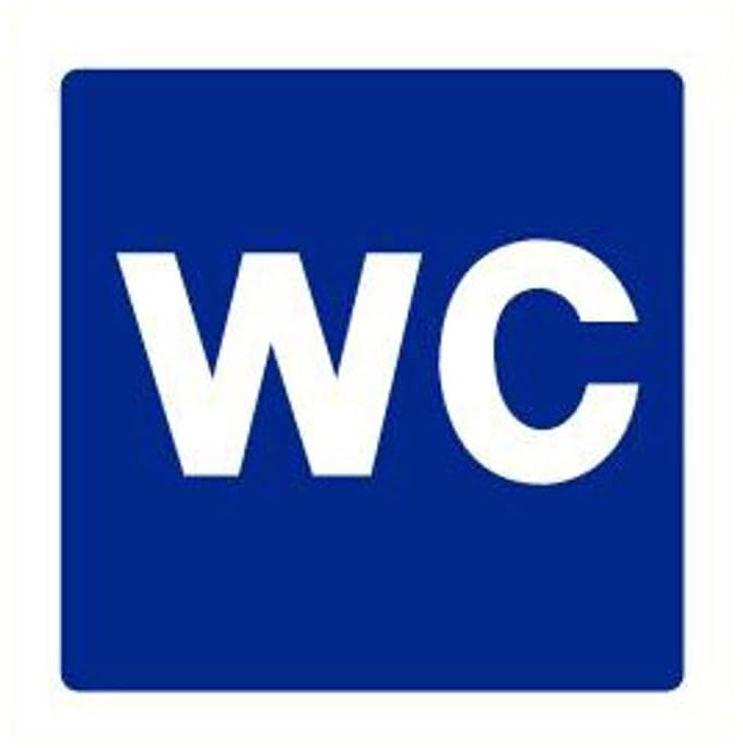 WC sticker, blauw 200 x 200 mm