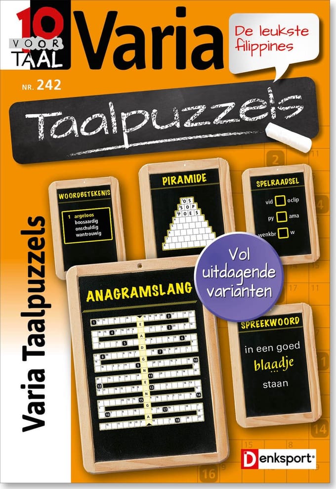 Denksport Puzzelboek 10 voor Taal - Varia taalpuzzels, editie 242