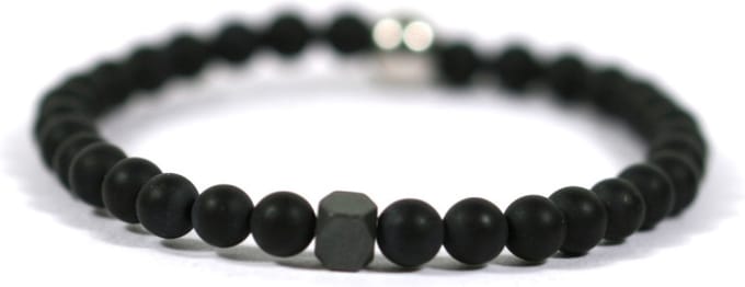 Ibizamen KIDS - jongens - armband - edelsteen - matte onyx - 4mm - 15cm
