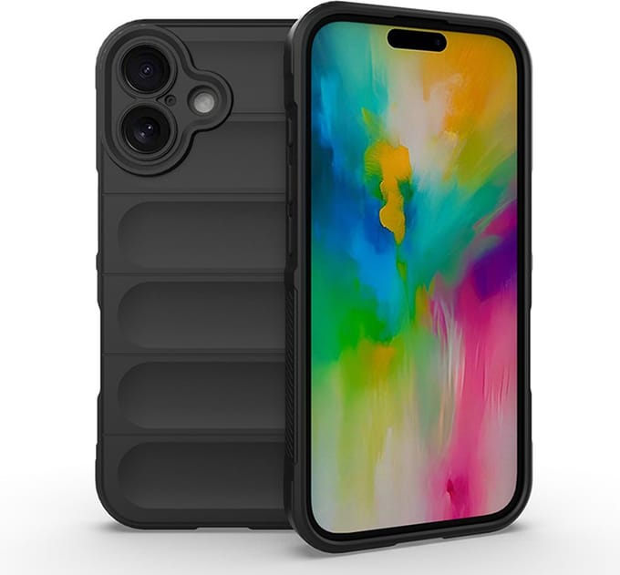 MobyDefend Hoesje - Geschikt voor iPhone 16 - TPU Gripcase - Zwart