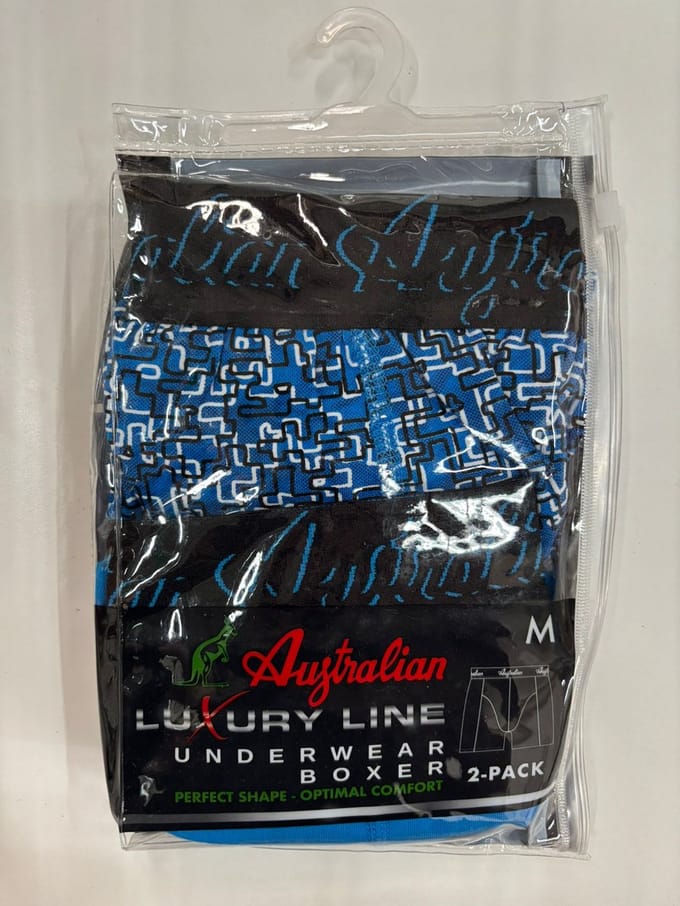 2 stuks Australian Boxershort- Blauw Vibes - S