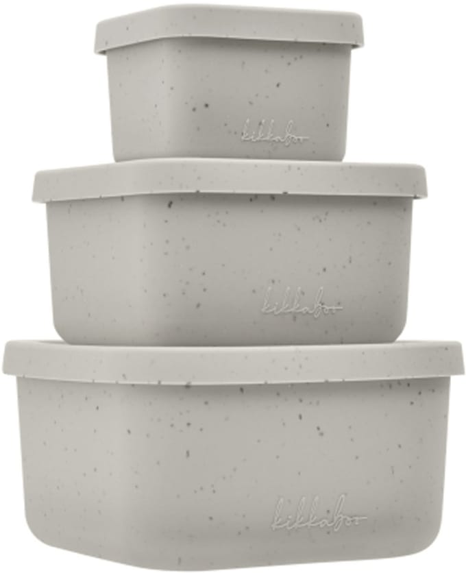 Kikkaboo Opbergdoosjes - 3 Stuks - Platina Siliconen - Zand