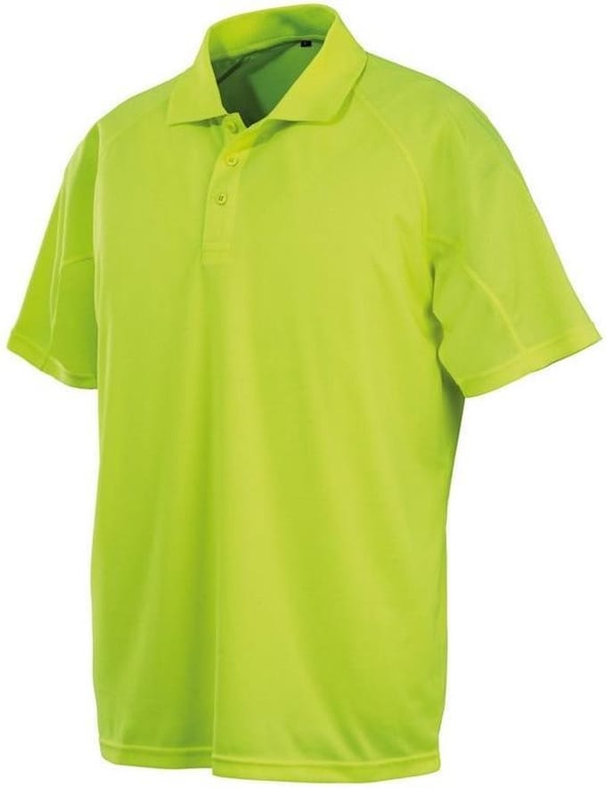 Spiro Impact Mens Performance Aircool Polo T-Shirt (Flo Geel)