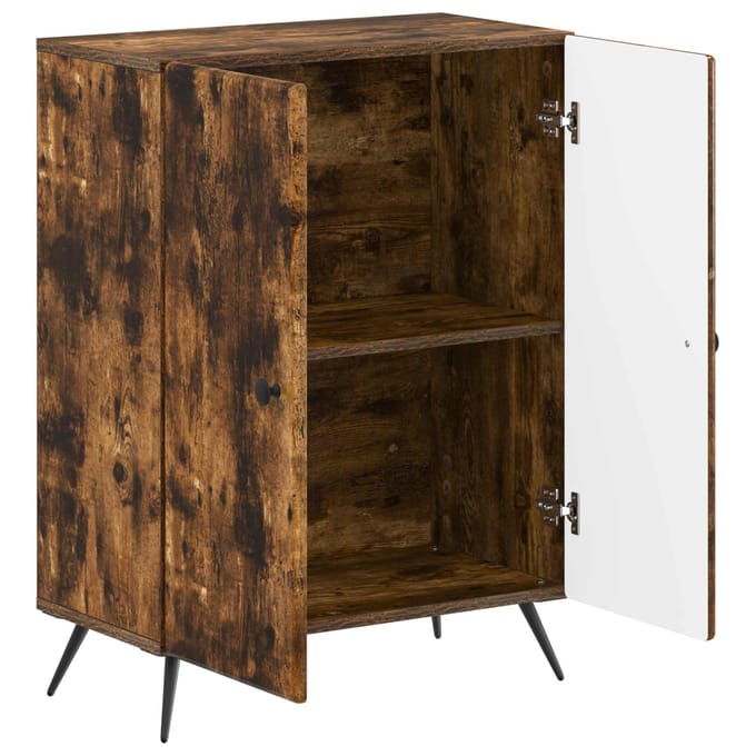 vidaXL - Badkamer - Opbergkast - BREDA - Gerookt - eiken - 59,5 - x - 31 - x - 80 - cm