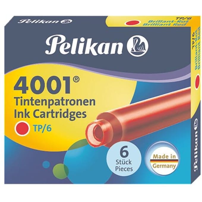 Inktpatroon Pelikan 4001 rood 6 stuks
