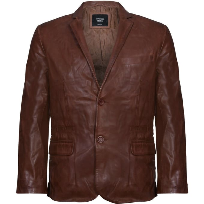 Jas Leren Blazer Zachte Italiaanse getailleerde jas