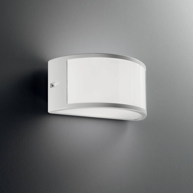 Ideal Lux buitenwandlamp Rex 1, wit, aluminium, IP44, E27