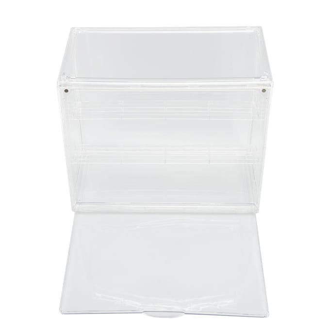 Transparante Vitrine voor Miniatuurfiguren PET Stapelbare Displaybox met Magnetische Deur Afneembaar white