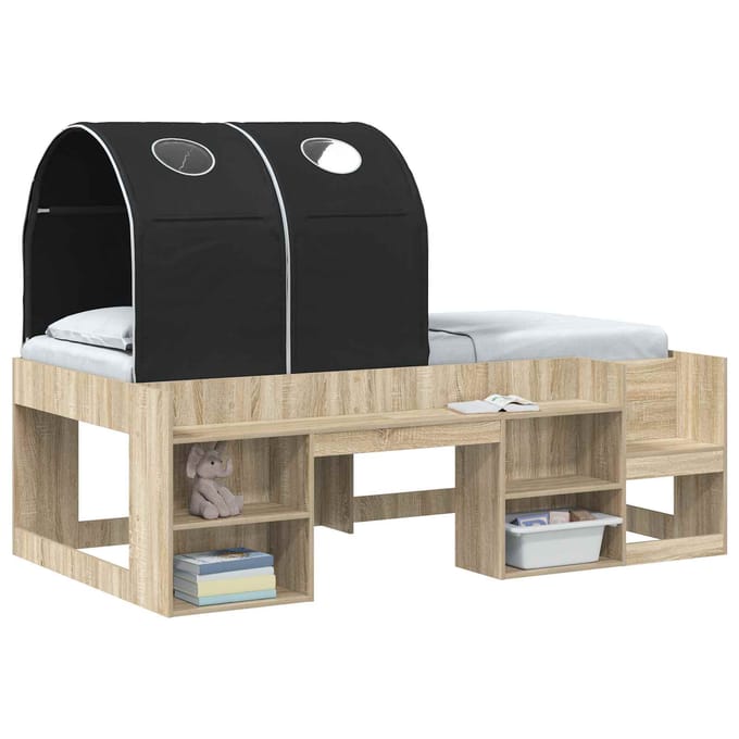 vidaXL - Bedtunnel - voor - kinderbedden - 2 - st - Zwart - Polyester