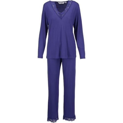 Katoenen dames pyjama royalblauw Ringella - Blauw - Maat - 40