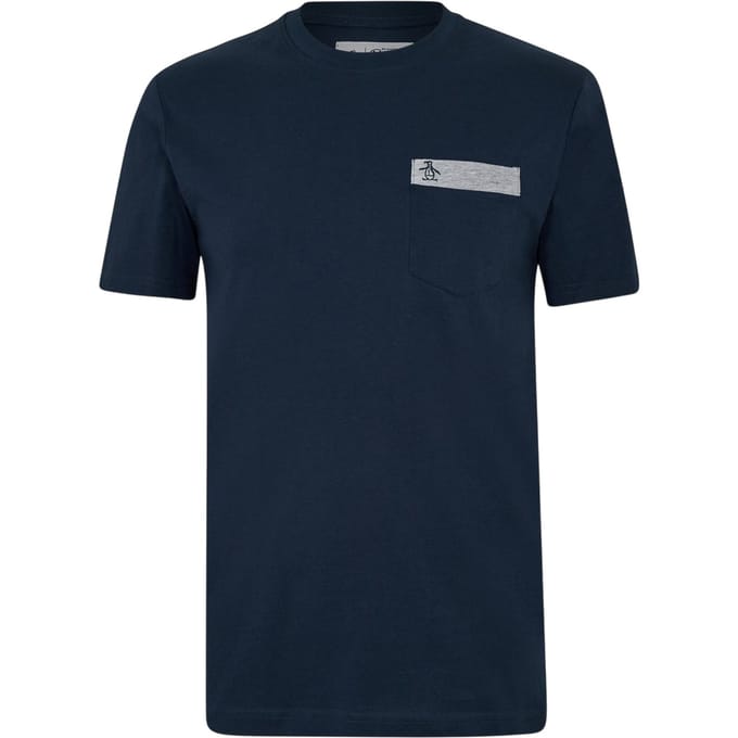 Original Penguin Heren Logo borstzak T-shirt (Yale Blauw)