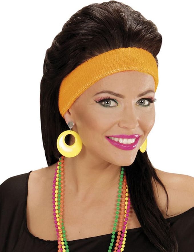 Gele oorbellen neon disco
