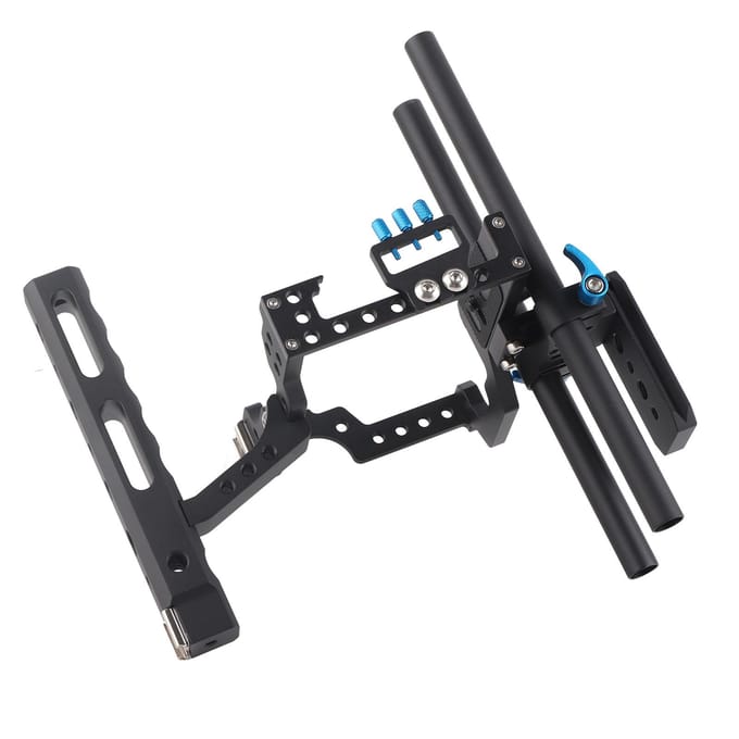 Aluminium Camerakooi Rig met Bovenste Handvat voor A7 A7II A7S A7SII A7R A7RII GH4 gray