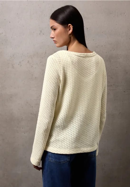 Shirt met gebreide look