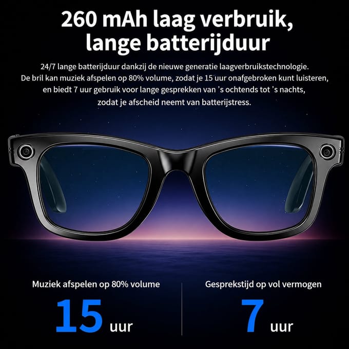 AI Slimme Bril - Zelf Verduisterend - Smart - Camera - Vertalen - Bellen