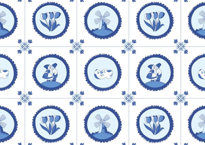 Placemat vinyl | Hollandse Tegels | 4 stuks