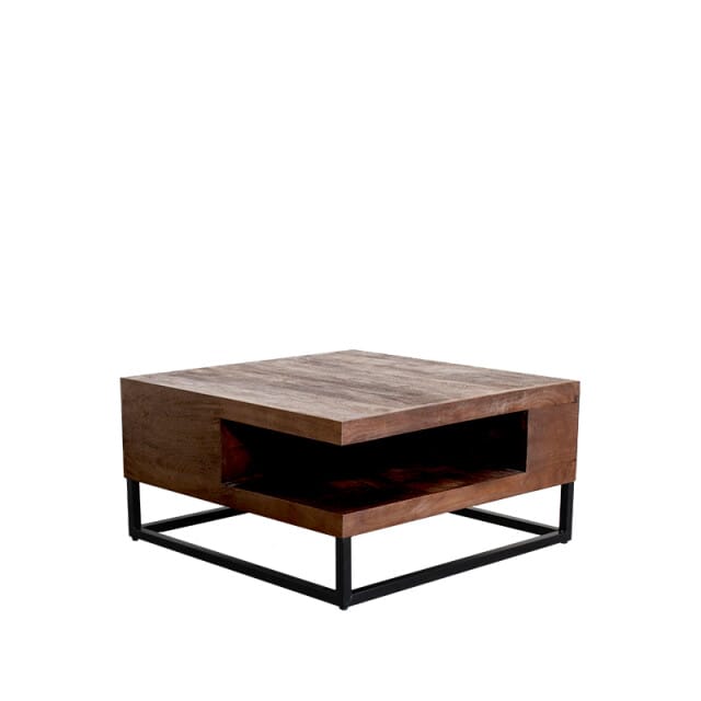 LABEL51 Cube Salontafel - Bruin - Hout - 80 cm