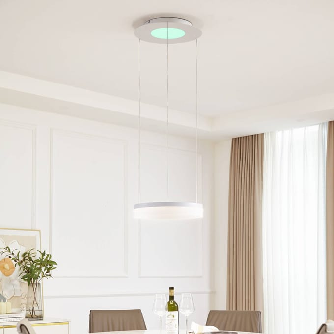 Lucande Slimme hanglamp Squillo wit Tuya RGBW CCT