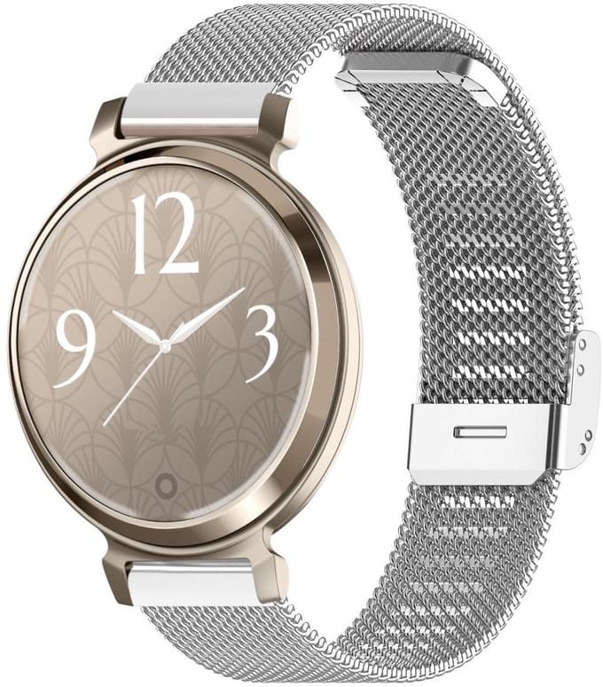 By Qubix - Milanese bandje met klemsluiting - Zilver - Geschikt voor Garmin Lily 2