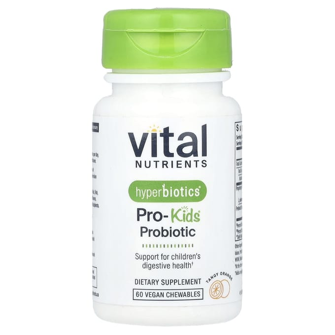 Nutriments Vitaux, Hyperbiotics®, Probiotique PRO-Kids®, Orange Acidulée, 60 Comprimés à Croquer Végans
