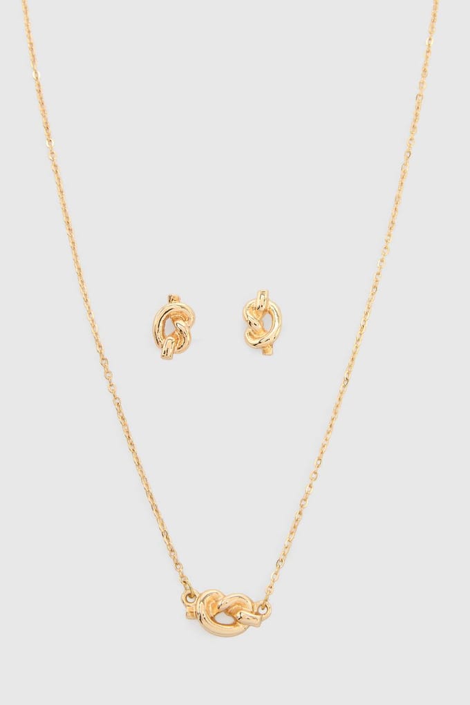 boohoo Dames Sieradenset Met Knoopdetail | Goud