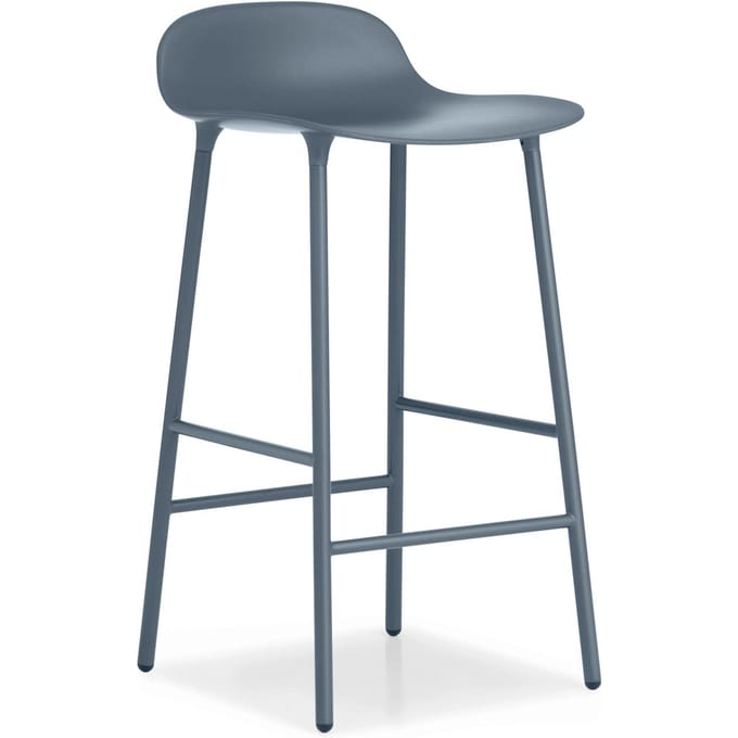 Normann Copenhagen - Form barkruk met metalen frame - 65 cm - blauw