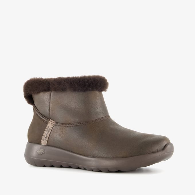 Skechers Slip-Ins On The Go gevoerde dames boots bruin - Maat 40 - Extra comfort - Memory Foam