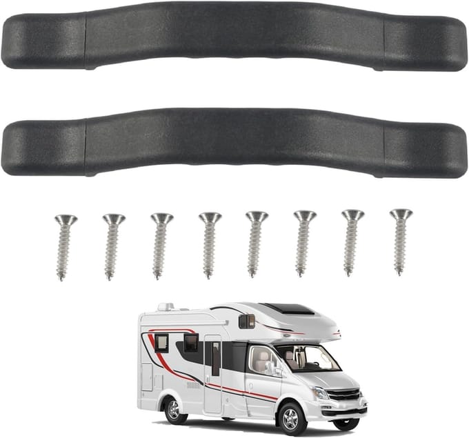 Camper Greep - Veiligheidsleuning Set - Veilig Instappen - Robuuste Nylon Constructie - 2 Delig - Zwart