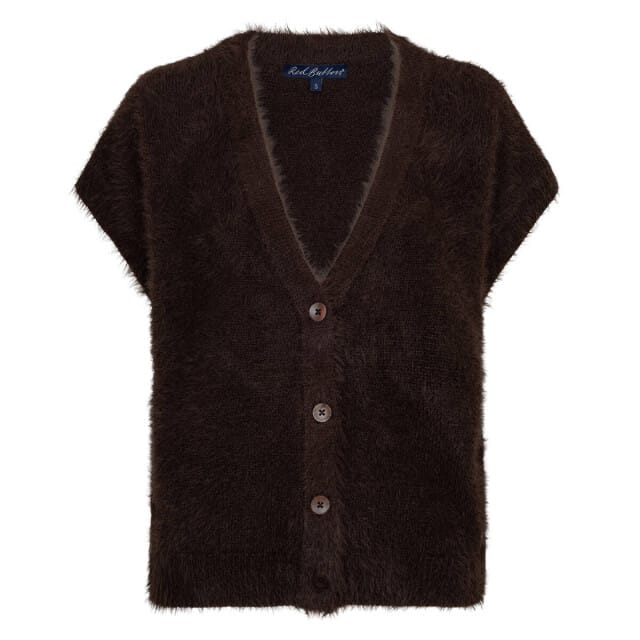 Red Button vest SRB5116 Sleeveless Fuzzy - Espresso