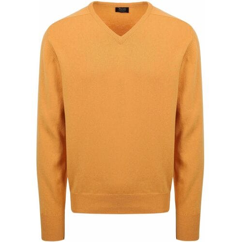 William Lockie V-Hals Lamswol Geel - Maat M - Heren - Pullovers