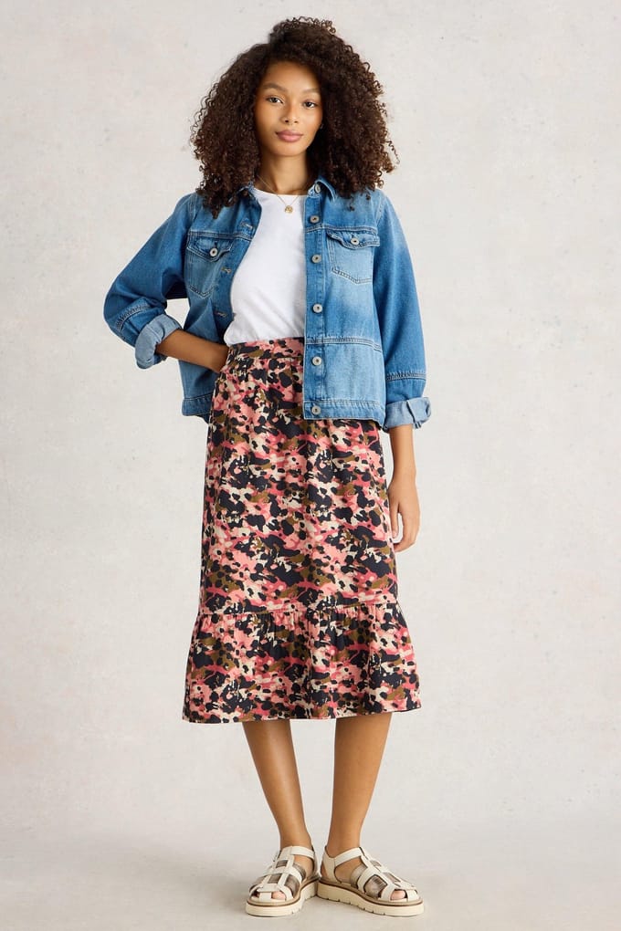 White Stuff Ava Reversible Skirt Green Multi Größe: 8 | Midiröcke Outlet | Damen | Grün