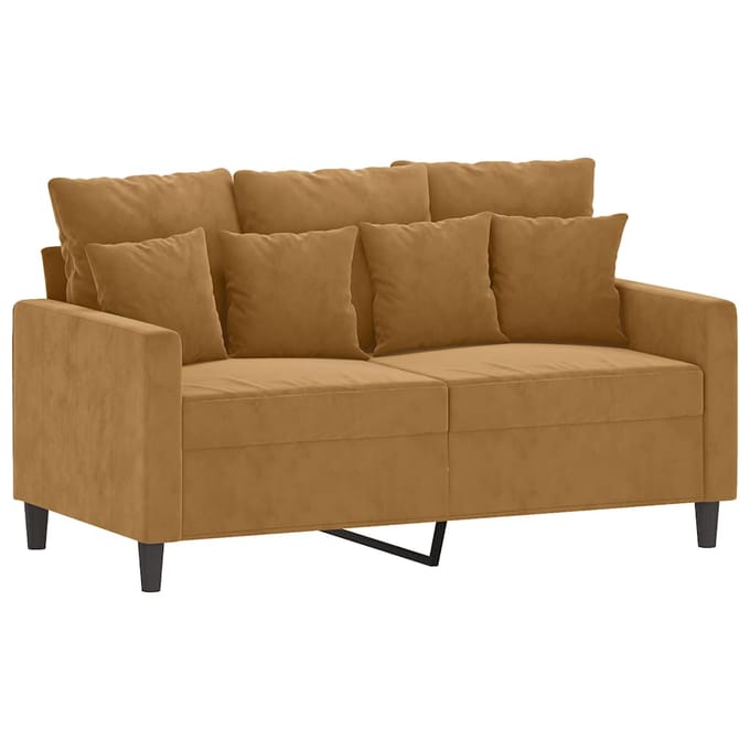 vidaXL - 2-delige - Loungeset - met - kussens - fluweel - bruin